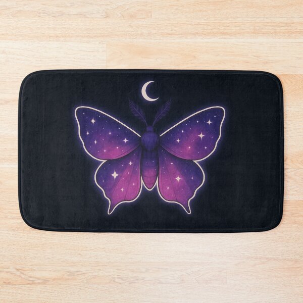 Item preview, Celestial Purple Moth Under Crescent Moon – Cosmic Night Sky Illustration designed and sold by Zee's Whimsical Wonders.