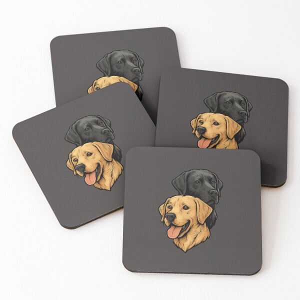 Item preview, Black and Golden Retriever Friends – Cute Dog Illustration designed and sold by CreativeThoughts .