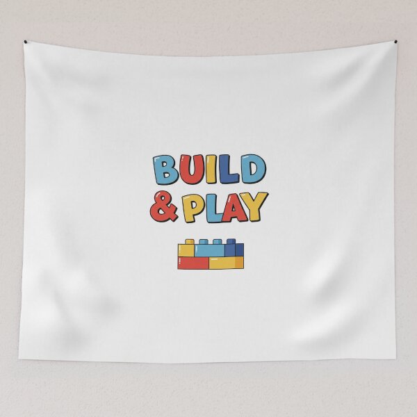 Item preview, Playful Engineer | Blue and Yellow Building Bricks | Inspired Design designed and sold by Colorful-Garden.