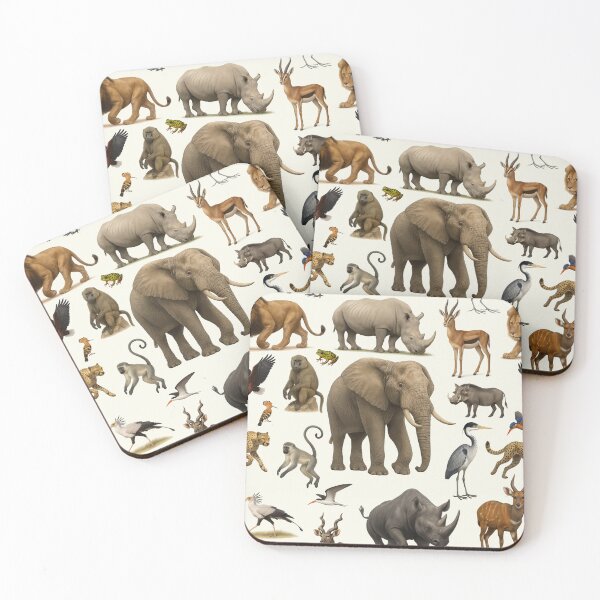 Item preview, Animals of the African Savanna Illustration Chart Wildlife Art designed and sold by kakarikihill.