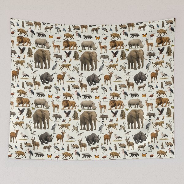 Item preview, Animals of the African Savanna Illustration Chart Wildlife Art designed and sold by kakarikihill.