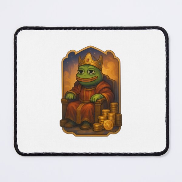 Item preview, King Pepe sitting on golden coins designed and sold by RobinDoodles.
