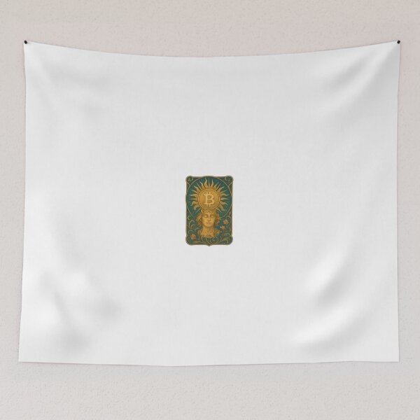 Item preview, Golden sun goddess with Bitcoin crown designed and sold by RobinDoodles.