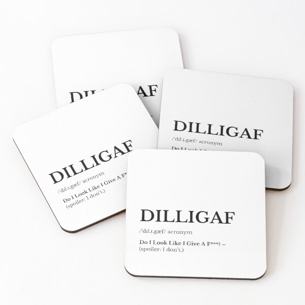 Item preview, DILLIGAF Funny Acronym Typography Design designed and sold by HasHs.