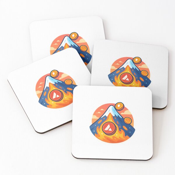 Item preview, Avalanche volcano with crypto coins designed and sold by RobinDoodles.