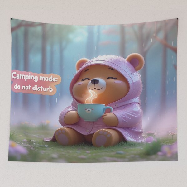 Item preview, Introverting in the Wild – Cozy Bear Camping in the Rain designed and sold by KnzSHOPPING.