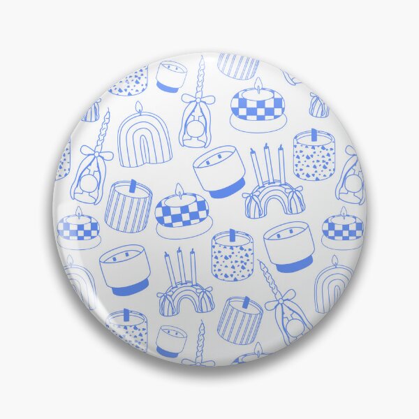 Item preview, Doodle blue vintage candles designed and sold by Luamor.