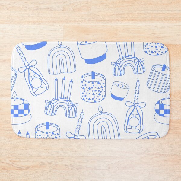 Item preview, Doodle blue vintage candles designed and sold by Luamor.