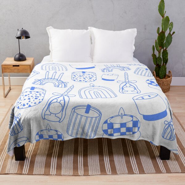 Item preview, Doodle blue vintage candles designed and sold by Luamor.