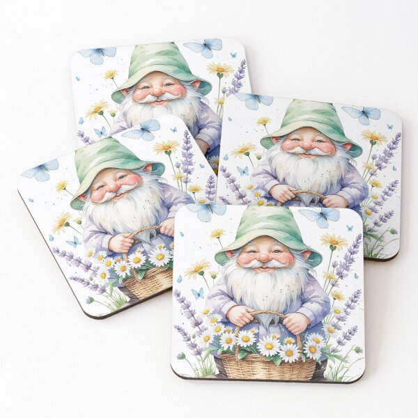 Item preview, Spring Wildflower Gatherer – Cottagecore Gnome & Butterflies designed and sold by Deezyned.