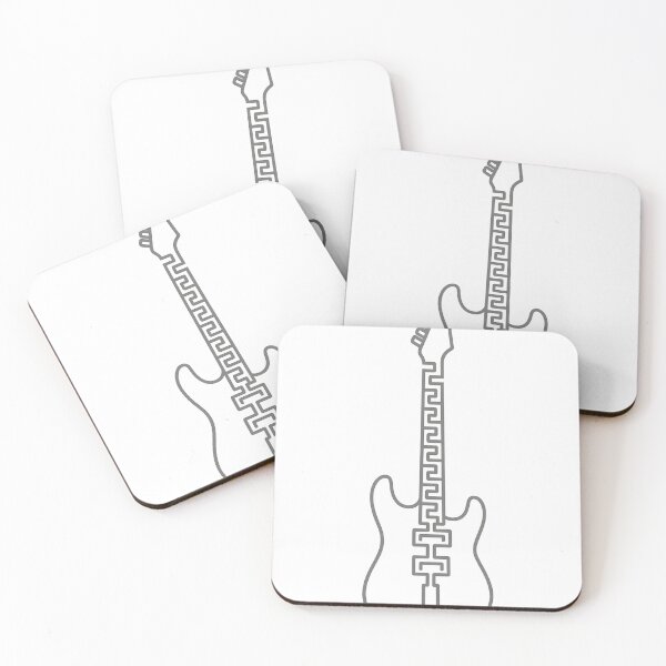 Item preview, Minimalist Guitar Outline with Geometric Neck Pattern designed and sold by haitrieuic96.