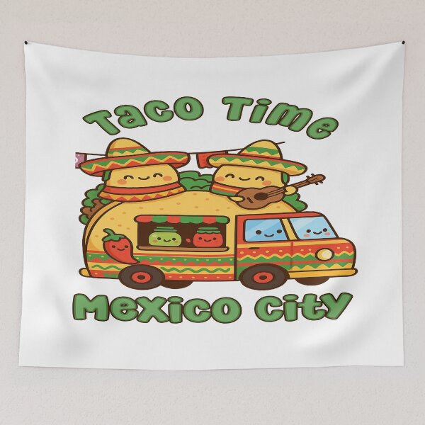 Item preview, Fiesta on Wheels: Mexico City Kawaii Taco Truck designed and sold by Globalcitytees.