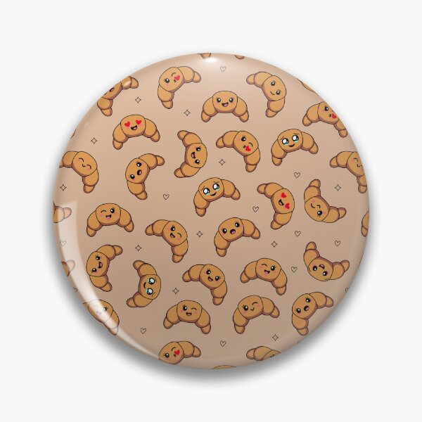 Item preview, Kawaii Croissant Face Emoji Seamless Pattern designed and sold by Artchyzh.