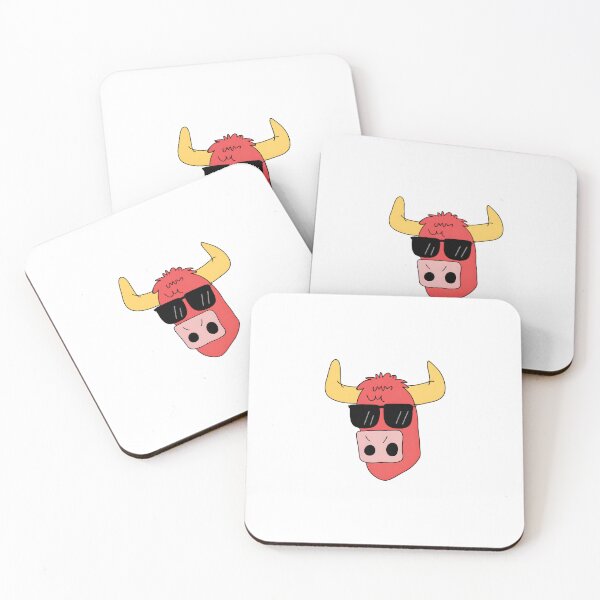 Item preview, Funny Bull. Cool Red Bull with Sunglasses. Funny Minimalist Cartoon Design designed and sold by Aknarin Thika.