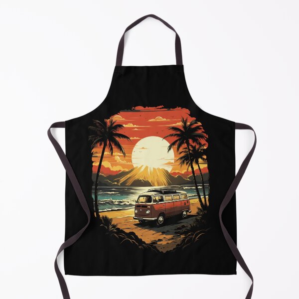 Artikelvorschau, Vintage Camper Van Sonnenuntergang Strandszene entworfen und verkauft von Roohoo231.