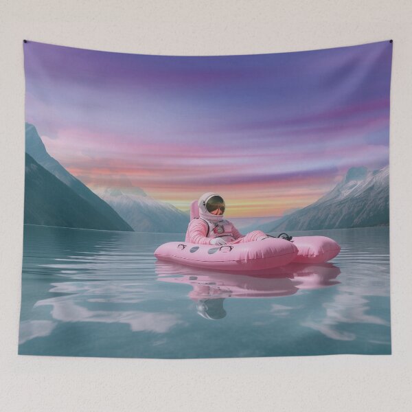 Item preview, pink astronaut in a distant galaxy designed and sold by Mauswohn.