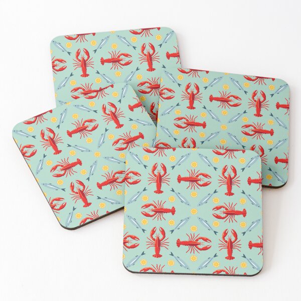 Item preview, Seamless Seafood Pattern with Lobsters and Lemons designed and sold by Artchyzh.