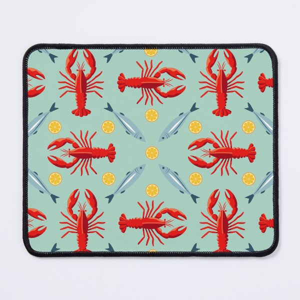 Item preview, Seamless Seafood Pattern with Lobsters and Lemons designed and sold by Artchyzh.