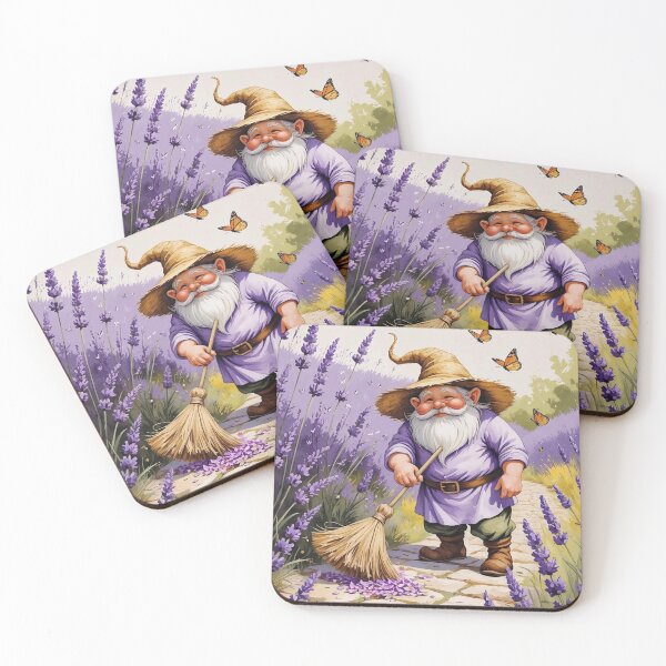 Item preview, Lavender Field Sweeper – Cottagecore Summer Gnome Art designed and sold by Deezyned.