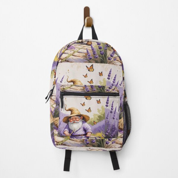 Item preview, Lavender Field Sweeper – Cottagecore Summer Gnome Art designed and sold by Deezyned.
