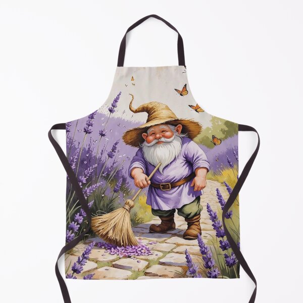 Item preview, Lavender Field Sweeper – Cottagecore Summer Gnome Art designed and sold by Deezyned.