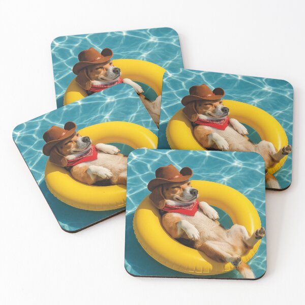 Item preview, funny cowboy dog with swimming ring designed and sold by Mauswohn.