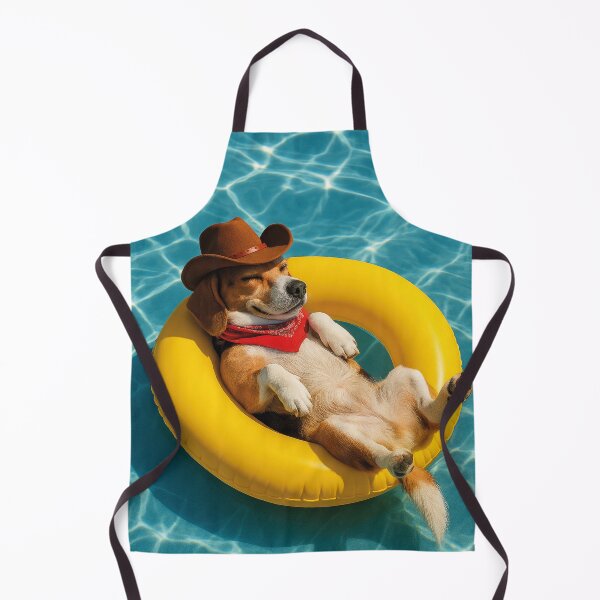 Item preview, funny cowboy dog with swimming ring designed and sold by Mauswohn.