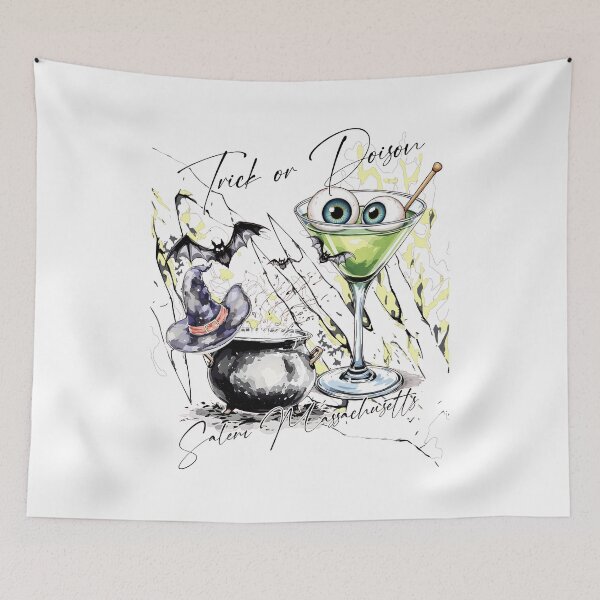 Item preview, HALLOWEEN - - WATERCOLOR - PECIL DRAWN - TRICK OR POISON, SALEM MASSACHUSSETS designed and sold by justyna-s28.