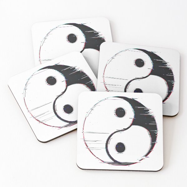 Item preview, Glitched Yin Yang Minimalist T-Shirt – Cyberpunk Balance Design designed and sold by HAFIZ-DP.