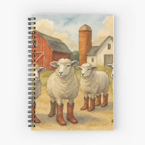 Item preview, funny sheep in cowboy boots designed and sold by Mauswohn.