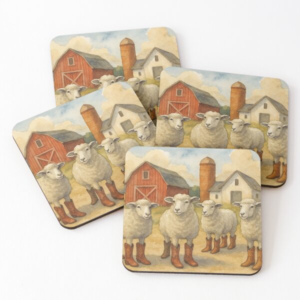 Item preview, funny sheep in cowboy boots designed and sold by Mauswohn.
