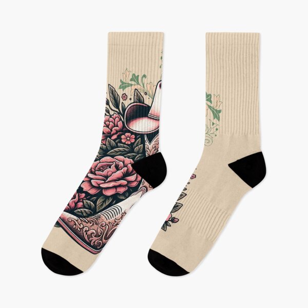 Item preview, Western Bloom – Cowboy Boot & Hat with Roses designed and sold by Broken Minimalister.