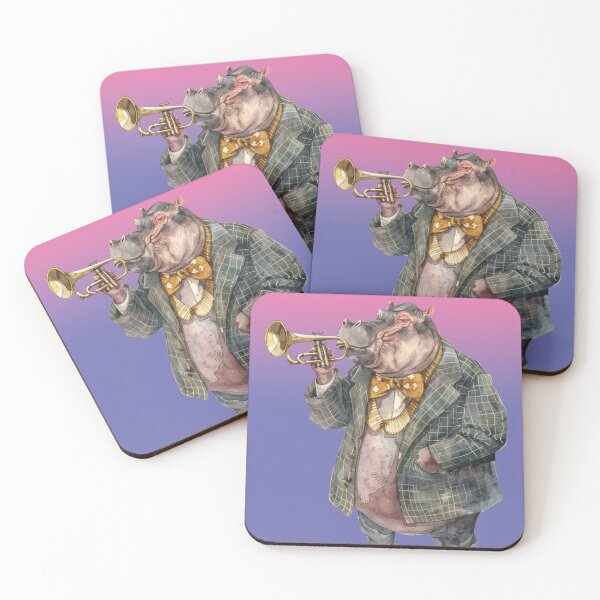 Item preview, funny hippo playing the trumpet designed and sold by Mauswohn.
