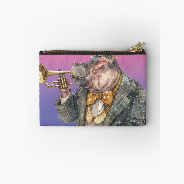Item preview, funny hippo playing the trumpet designed and sold by Mauswohn.