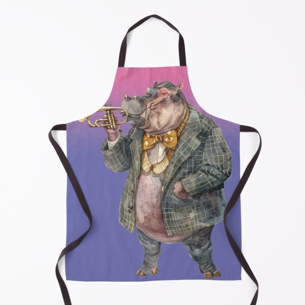 Item preview, funny hippo playing the trumpet designed and sold by Mauswohn.