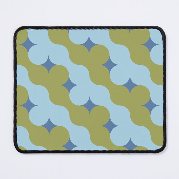 Item preview, Retro Geometric Waves Light Blue Olive Green Blue Medium Scale designed and sold by lamaddalena.