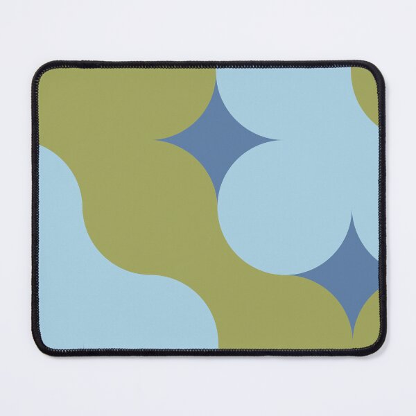 Item preview, Retro Geometric Waves Light Blue Olive Green Blue Big Scale designed and sold by lamaddalena.