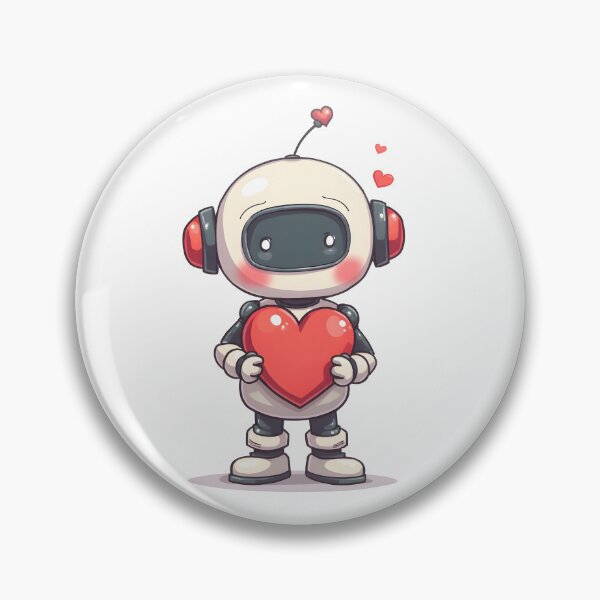 Item preview, Tiny Robot Holding Heart – Cute Chibi Robot Illustration designed and sold by Mr-Slow.