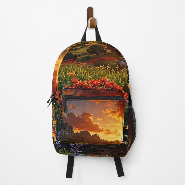 Item preview, Sunset over a blooming valley designed and sold by PixelParadies.
