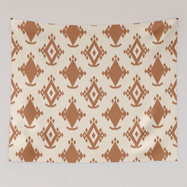 Item preview, Ikat handwoven geometry – beige soft tribal fragments	 designed and sold by zephstudoartist.