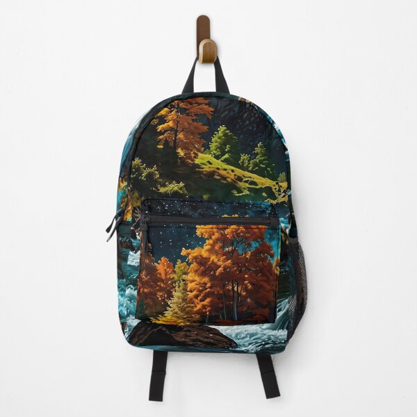 Item preview, Autumn waterfall under the starry sky designed and sold by PixelParadies.