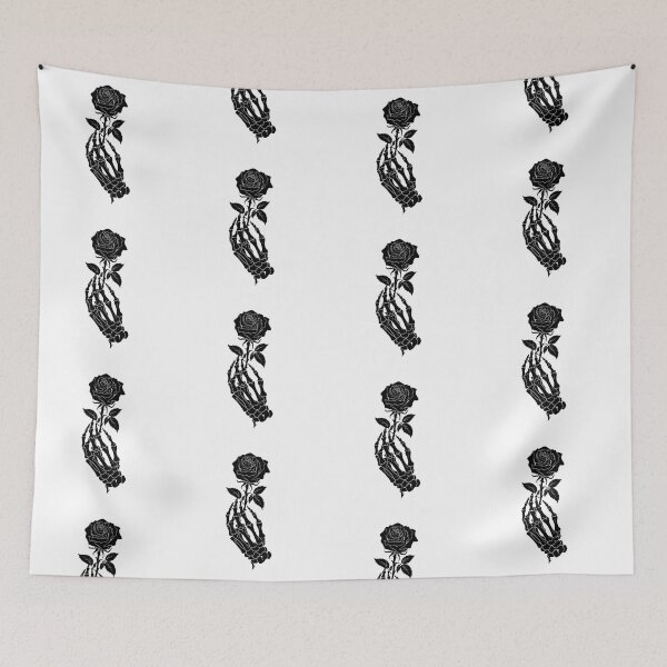 Item preview, Skeleton Hand Holding a Rose Minimalist T-Shirt – Gothic Romantic Design designed and sold by HAFIZ-DP.