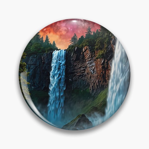 Item preview, Double waterfall under the Milky Way designed and sold by PixelParadies.