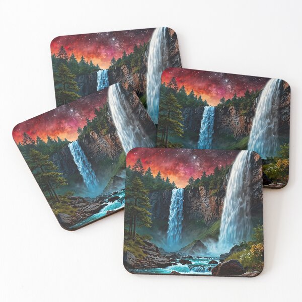 Item preview, Double waterfall under the Milky Way designed and sold by PixelParadies.