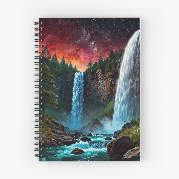 Item preview, Double waterfall under the Milky Way designed and sold by PixelParadies.