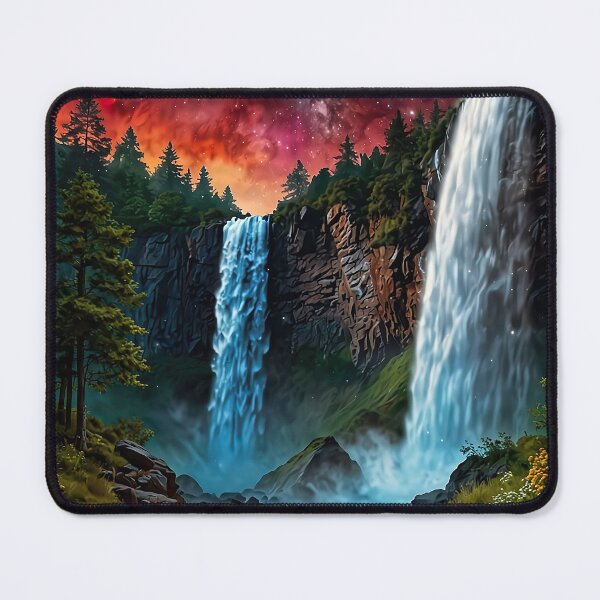 Item preview, Double waterfall under the Milky Way designed and sold by PixelParadies.