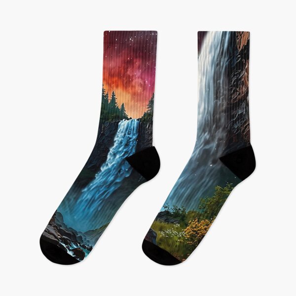 Item preview, Double waterfall under the Milky Way designed and sold by PixelParadies.