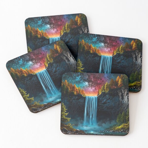 Item preview, Autumn waterfall under the Milky Way designed and sold by PixelParadies.