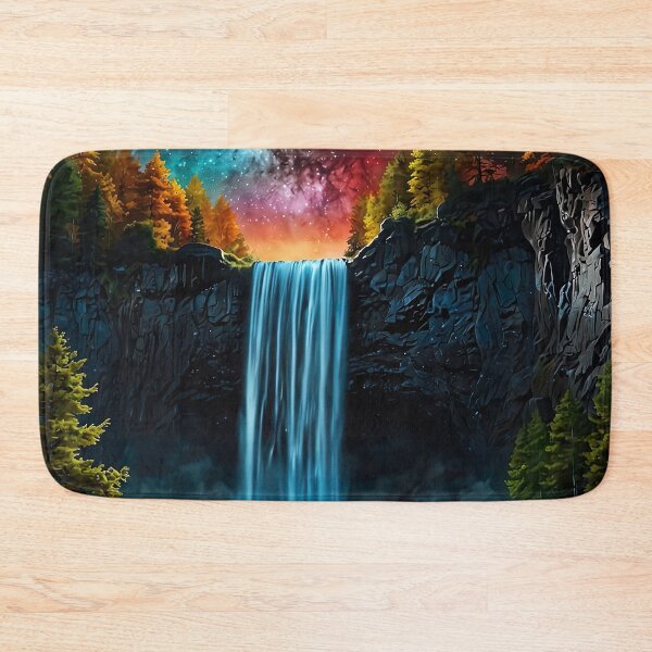 Item preview, Autumn waterfall under the Milky Way designed and sold by PixelParadies.