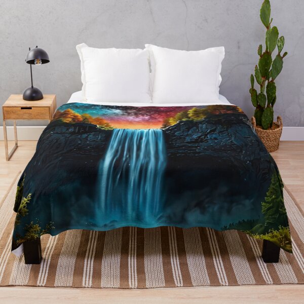 Item preview, Autumn waterfall under the Milky Way designed and sold by PixelParadies.